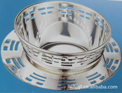 【通花洗手盅连底碟 金银器 金银餐具 镀金、银餐具】价格,厂家,图片,其他餐饮用品,东莞市虎门林江记银器制品-